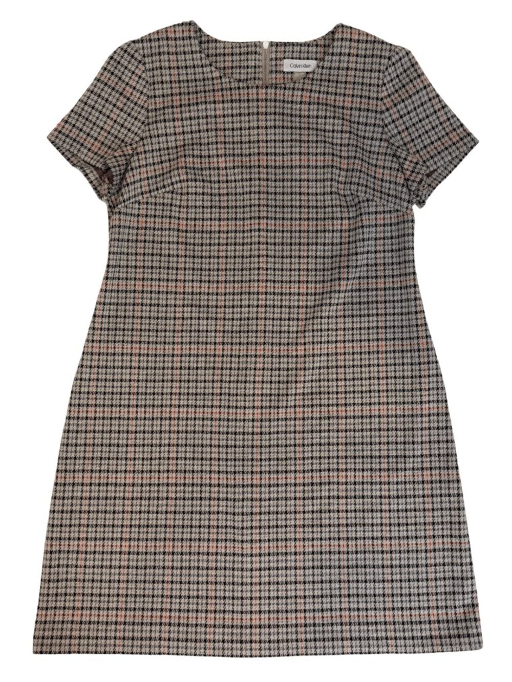 Calvin Klein Women's Straight Shift Dress Knee Length Houndstooth | Size 14 | CK